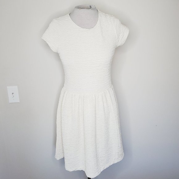 UO KIMCHI BLUE Shimmer Cream A-Line Dress - Picture 3 of 11